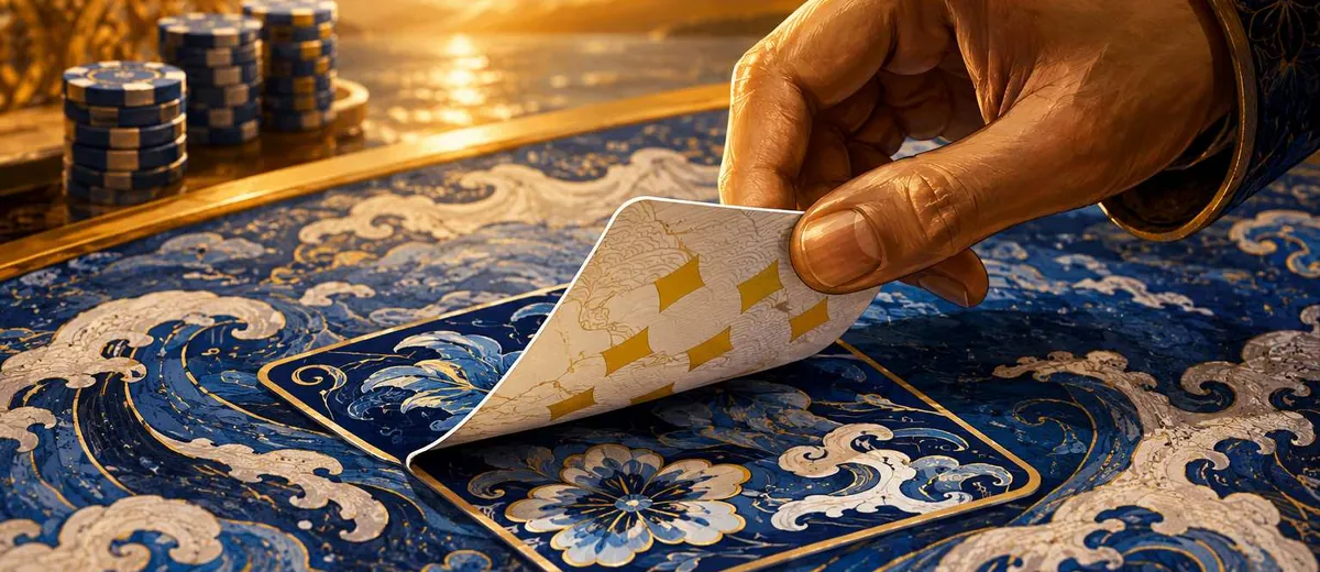 Ilustrasi dlt_hero_baccarat table and casino dealer — panduan Slot Bet 5000 Deltabet88